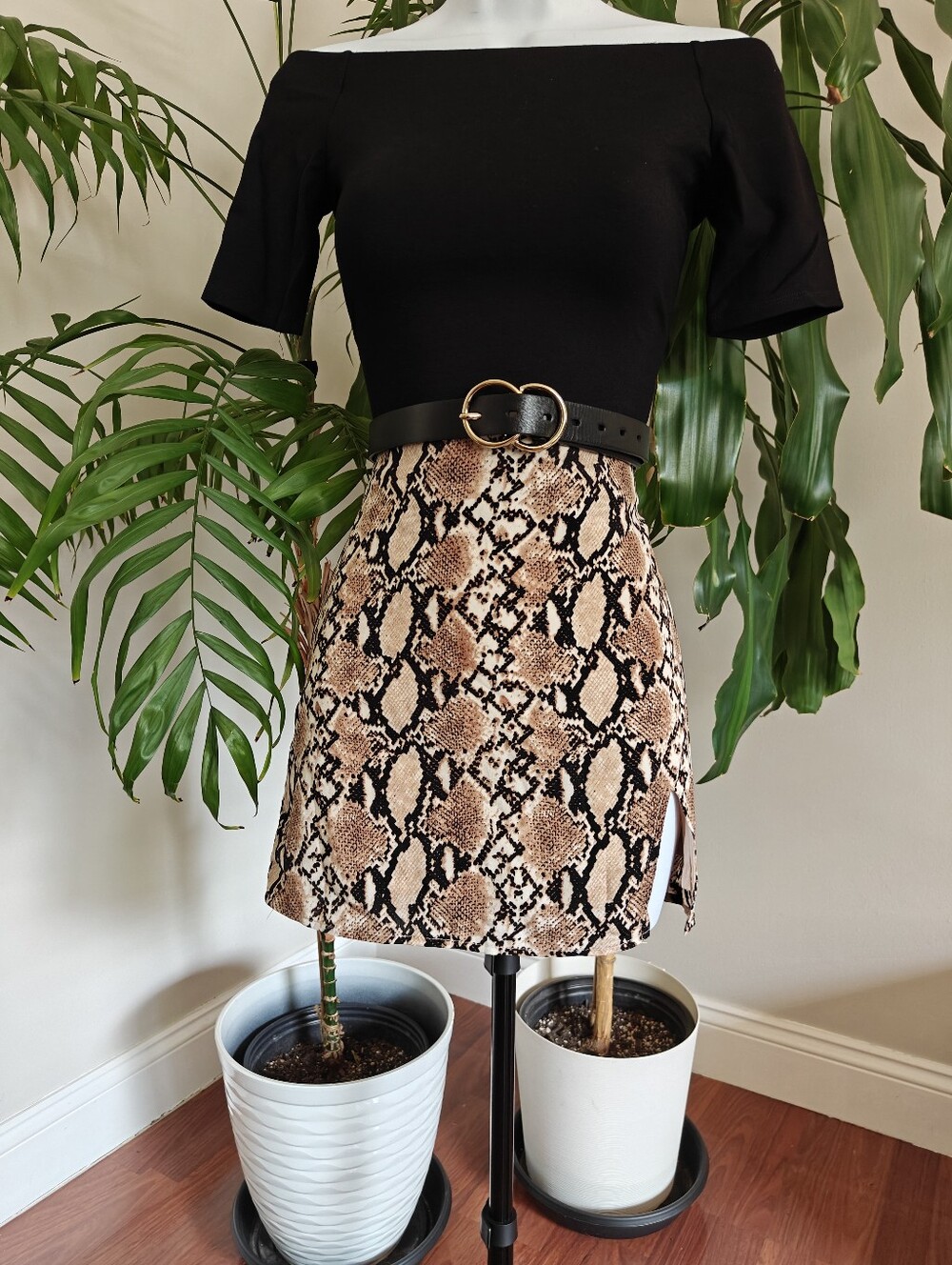 Forever 21 Snake Print Mini Skirt